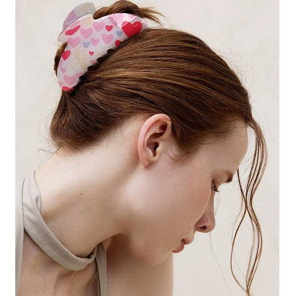 Pvc Heartshaped Baking Paint Hair Clip For Girls