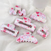 Pvc Heartshaped Baking Paint Hair Clip For Girls