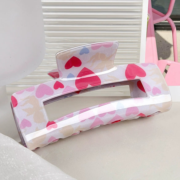 Pvc Heartshaped Baking Paint Hair Clip For Girls