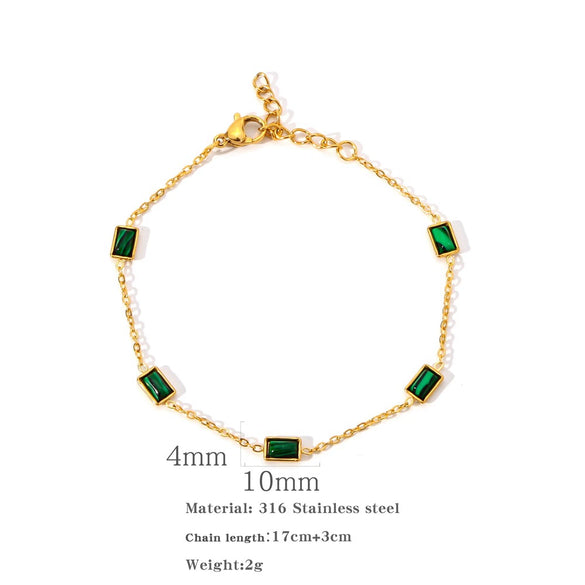 Quadrilateral Rhombus Geometric Electroplated Stainless Steel Unisex Bracelet
