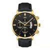 Quartz Watch Alloy Case Imitation Leather Strap Round Dial Men's Fashion Business Watch