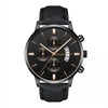 Quartz Watch Alloy Case Imitation Leather Strap Round Dial Men's Fashion Business Watch