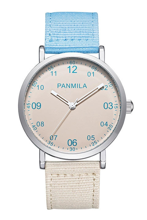 Quartz Watch Alloy Case Nylon Strap Stainless Steel Buckle Round Dial