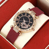 Quartz Watch Alloy Case Ordinary Glass Mirror Imitation Leather Strap Titanium Metal Buckle Round Dial Casual Style Unisex