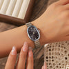 Quartz Watch Alloy Case Stainless Steel Strap Oval Dial Fashion Women's Watch