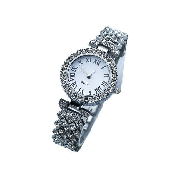 Quartz Watch Alloy Case Stainless Steel Strap Round Women's Casual Fashion Watch