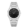Quartz Watch Alloy Steel Belt With Sun Pattern Round Dial Business Style Butterfly Buckle