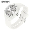 Quartz Watch Casual Style For Students Abs Case Stainless Steel Buckle Tpu Strap Round Dial Printed Logo