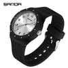 Quartz Watch Casual Style For Students Abs Case Stainless Steel Buckle Tpu Strap Round Dial Printed Logo