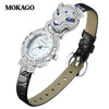 Quartz Watch Copper Shell Stainless Steel Buckle First Layer Leather Strap Oval Dial Fashionable Women's