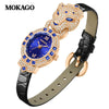 Quartz Watch Copper Shell Stainless Steel Buckle First Layer Leather Strap Oval Dial Fashionable Women's