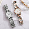 Quartz Watch For Female Students Waterproof Steel Strap Alloy Case Diamondencrusted Round Dial