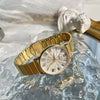 Quartz Watch Retro Style Round Dial Roman Numerals Alloy Case Bamboo Steel Band Women's