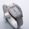 Quartz Watch Silicone Alloy Mineral Reinforced Glass Mirror Stainless Steel Buckle Barrel Shape Female Leisure