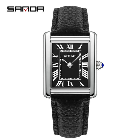 Quartz Watch Square Dial Alloy Alloy And Stainless Steel Allmatch Fashion Business Waterproof Couple Watch