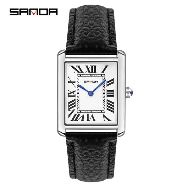 Quartz Watch Square Dial Alloy Alloy And Stainless Steel Allmatch Fashion Business Waterproof Couple Watch