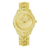 Quartz Watch Steel Band Diamond Round Alloy Fashion Style For Men And Women