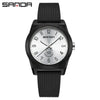 Quartz Watch Tpu Strap Abs Case Round Dial Casual Style Student Waterproof