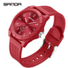 Quartz Watch Tpu Strap Abs Case Round Dial Casual Style Student Waterproof