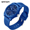 Quartz Watch Tpu Strap Abs Case Round Dial Casual Style Student Waterproof