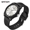 Quartz Watch Tpu Strap Abs Case Round Dial Casual Style Student Waterproof