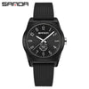 Quartz Watch Tpu Strap Abs Case Round Dial Casual Style Student Waterproof