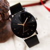 Quartz Watch Universal Leisure Style Ordinary Glass Mirror Belt Buckle Round Dial