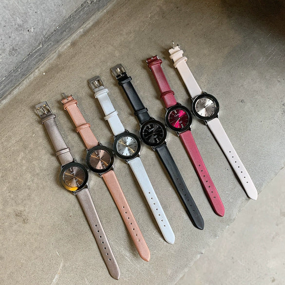 Quartz Watch Zinc Alloy Case Imitation Leather Strap Round Dial For Men And Women Couples