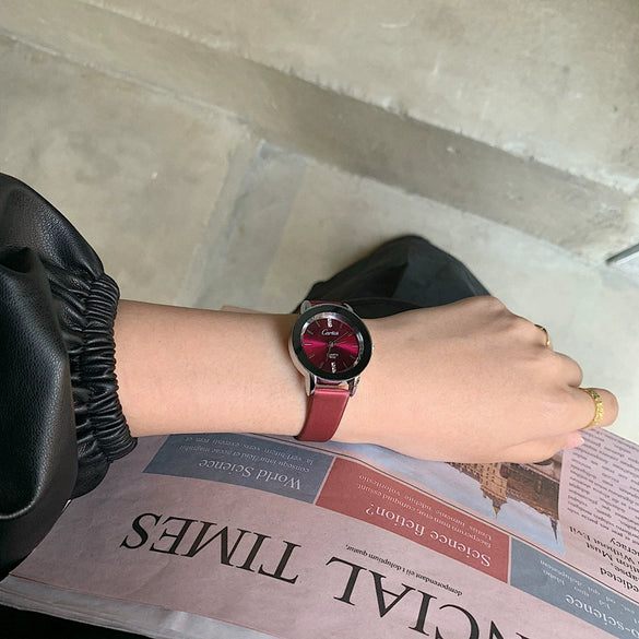 Quartz Watch Zinc Alloy Case Imitation Leather Strap Round Dial For Men And Women Couples