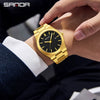 Quartz Watch Zinc Alloy Case Mineral Tempered Glass Mirror Round Dial Steel Strap Business Style Waterproof Luminous Men's Watch