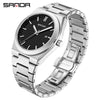 Quartz Watch Zinc Alloy Case Mineral Tempered Glass Mirror Round Dial Steel Strap Business Style Waterproof Luminous Men's Watch