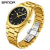 Quartz Watch Zinc Alloy Case Mineral Tempered Glass Mirror Round Dial Steel Strap Business Style Waterproof Luminous Men's Watch