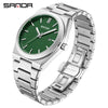 Quartz Watch Zinc Alloy Case Mineral Tempered Glass Mirror Round Dial Steel Strap Business Style Waterproof Luminous Men's Watch