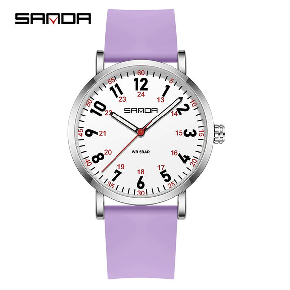 Quartz Watch Zinc Alloy Case Silicone Strap Round Dial Student Casual Temperament Women's Watch