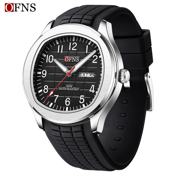 Quartz Watch Zinc Alloy Case Stainless Steel Buckle Gas Rubber Strap Round Dial Leisure Style Waterproof For Men And Women