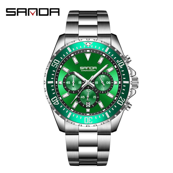 Quartz Watch Zinc Alloy Mineral Tempered Glass Solid Steel Strip Round Dial Women's Fashionable Waterproof