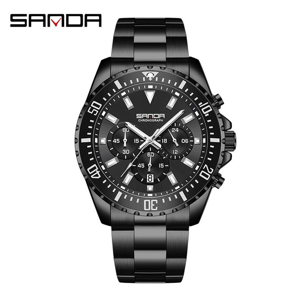 Quartz Watch Zinc Alloy Mineral Tempered Glass Solid Steel Strip Round Dial Women's Fashionable Waterproof