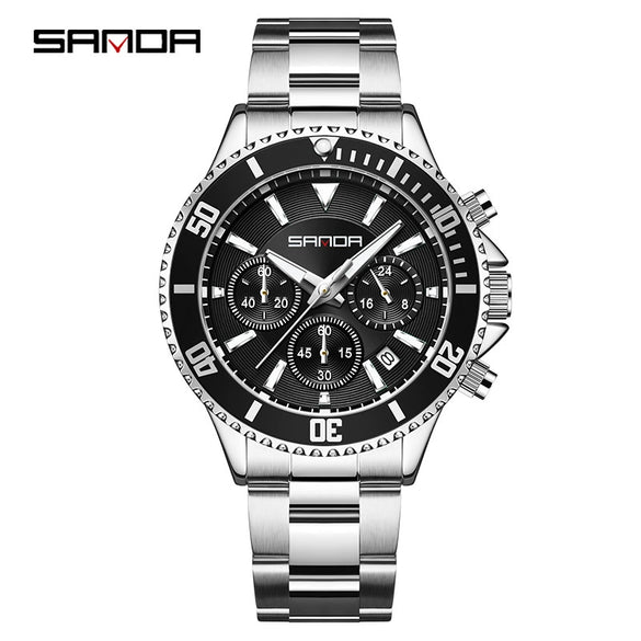Quartz Watch Zinc Alloy Mineral Tempered Glass Solid Steel Strip Round Dial Women's Fashionable Waterproof