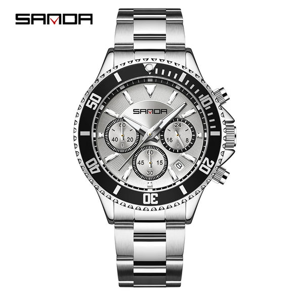 Quartz Watch Zinc Alloy Mineral Tempered Glass Solid Steel Strip Round Dial Women's Fashionable Waterproof