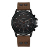 Quartz Watches Round Casual Alloy Iron Imitation Leather Ordinary Glass Mirror Spiral Crown Pin Buckle