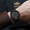 Quartz Watches Round Casual Alloy Iron Imitation Leather Ordinary Glass Mirror Spiral Crown Pin Buckle