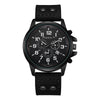 Quartz Watches Round Casual Alloy Iron Imitation Leather Ordinary Glass Mirror Spiral Crown Pin Buckle