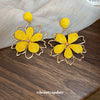 Raffia Flower Hand Knitted Alloy Earrings For Women With High End Sense