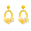 Raffia Women's Alloy Weaving Flower Earrings