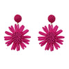 Raffia Women's Woven Flower Earrings