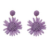 Raffia Women's Woven Flower Earrings