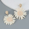 Raffia Women's Woven Flower Earrings