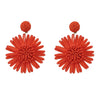Raffia Women's Woven Flower Earrings