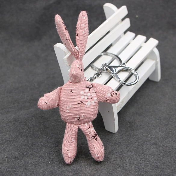 Rag Cloth Rabbit Doll Keychain Pendant For Girls