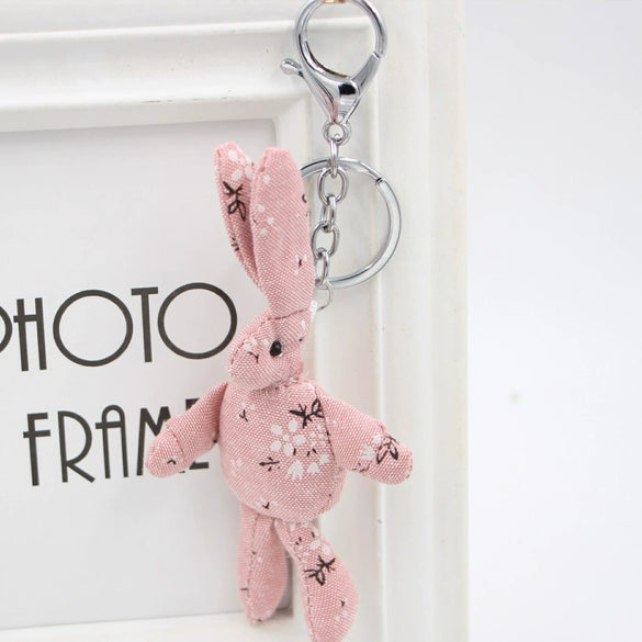 Rag Cloth Rabbit Doll Keychain Pendant For Girls